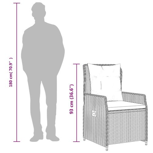 7-cz. zestaw mebli ogrodowych, z poduszkami, brązowy, rattan PE na Arena.pl