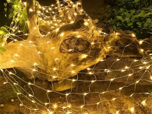 Siatka świetlna kurtyna 100 led lampki święta zewnętrzne biała ciepła 1x2m na Arena.pl