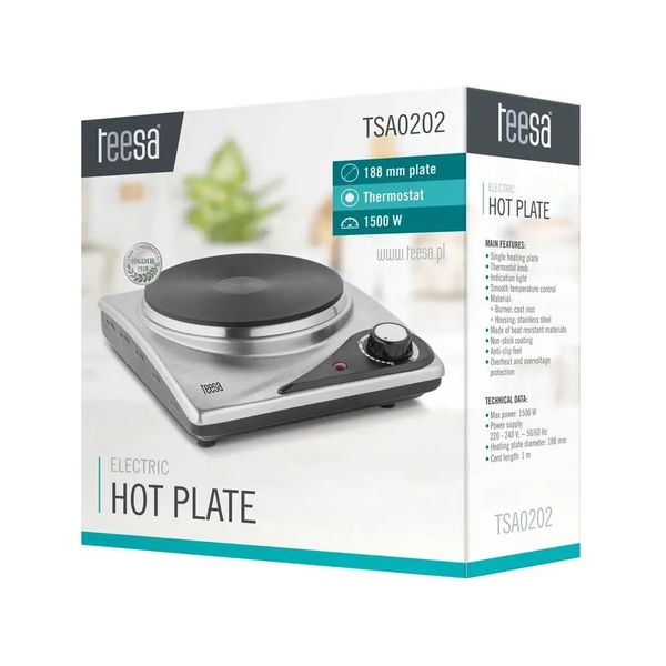 Kuchenka elektryczna Teesa 1500W stal nierdzewna zdjęcie 7