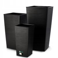 Zestaw 3x Doniczka Ogrodowa Donica Wkład Czarna