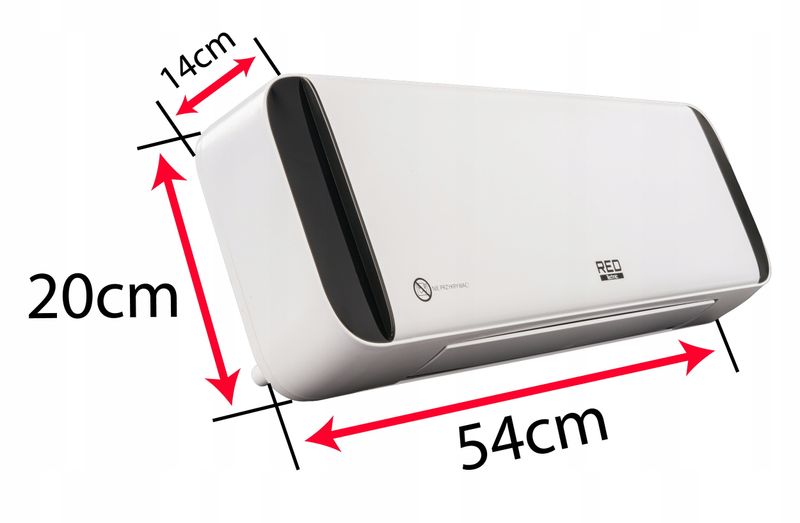 KURTYNA powietrzna GRZEJNIK ceramiczny TERMOWENTYLATOR ścienny 2000W PILOT zdjęcie 3