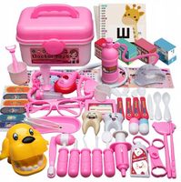 MAŁY DOKTOR ZESTAW MAŁEGO LEKARZA DENTYSTY DLA DZIECI WALIZKA DŹWIĘK 60 ELE