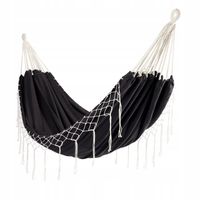 Hamak z frędzlami ogrodowy bujak huśtawka leżak 200x150cm boho