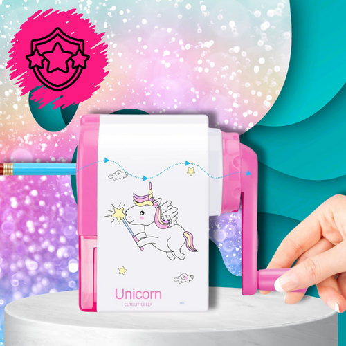 temperówka strugaczka  z pojemnikiem ręczna na korbkę nicekids różowa na Arena.pl