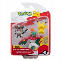 Zabawka dla dziecka - Figurki bitewne Pokemon Pikachu Perrserker i Hawlucha