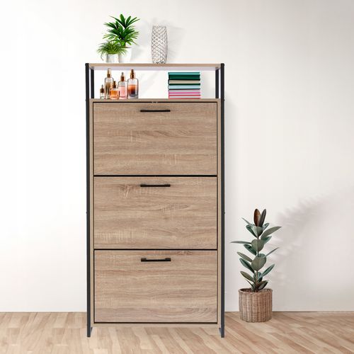 SZAFKA na buty regał 3 KOMORY OBUWIE komoda pojemna do przedpokoju LOFT na Arena.pl