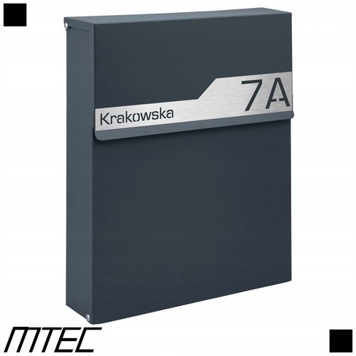 SKRZYNKA POCZTOWA NA LISTY POCZTĘ ANTRACYT +LAMINAT NAPIS ADRES ULICA NUMER na Arena.pl