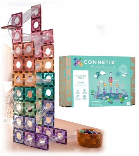 Connetix: klocki magnetyczne kulodrom Pastel Ball Run 106 na Arena.pl