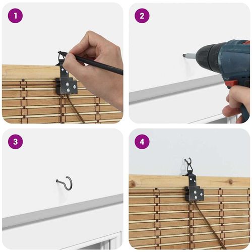 Roleta z zasłonami Jasny Brąz 110 x 160 cm Bambus na Arena.pl