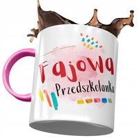 Kubek Różowy Dla Przedszkolanki Fajowa Prezent Z Nadrukiem Ze Zdjęciem