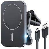 UCHWYT ŁADOWARKA BEZPRZEWODOWA SAMOCHODOWA QI do MAGSAFE do IPHONE 15W
