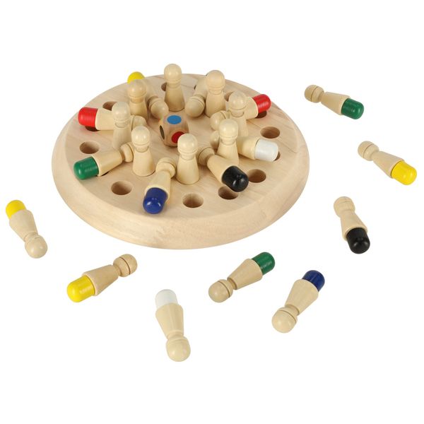 Gra logiczna memory chińczyk dopasuj kolory drewniana zdjęcie 3