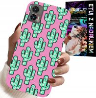 ETUI DO MOTOROLA EDGE 30 NEO - KAKTUSY, KAKTUS NA RÓŻOWYM TLE + FOLIA