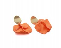 Kolczyki wiszące płatki akryl mat pomarańczowy 7,5cm