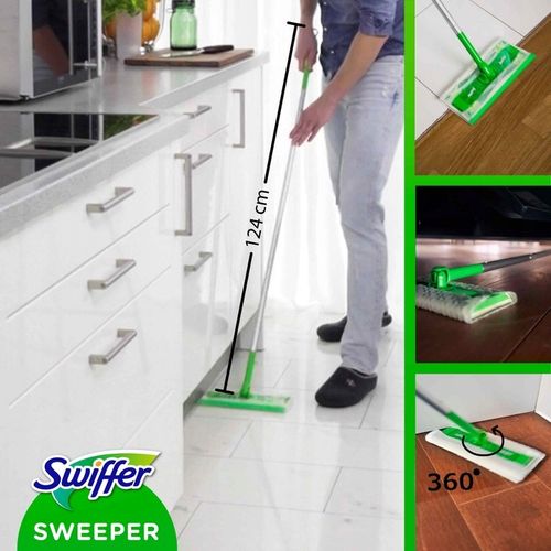 Swiffer Dry+Wet Kit Zestaw mop, 8 suchych i 3 mokre chusteczki do kurzu na Arena.pl