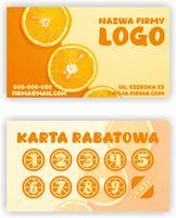 Karty stałego klienta RABATOWE 120szt LOGO nazwa firmy NAPOJE SOKI OWOCE