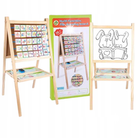 DUŻA TABLICA DREWNIANA MAGNETYCZNA DWUSTRONNA LITERKI CYFERKI KREDA MARKER