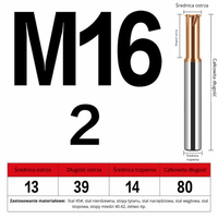 Frez do gwintowania jednoostrzowy Rozmiar: M16x2.0x80L - TiSiN