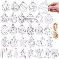 BOMBKI CHOINKOWE DREWNIANE białe OZDOBY ŚWIĄTECZNE Zawieszki 30szt POLSKIE