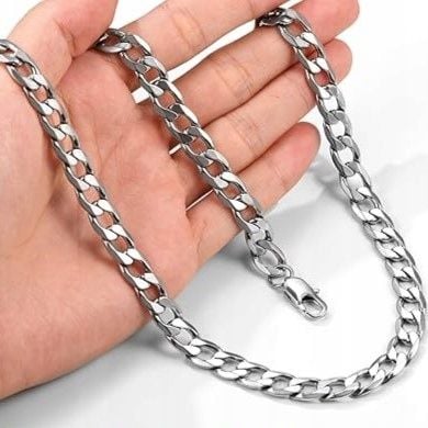 Łańcuszek męski srebrny łańcuch pancerka 6 mm 55 cm diamentowany 316L na Arena.pl