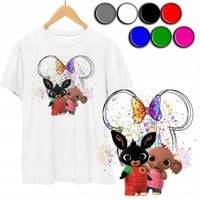 KOSZULKA DZIECIĘCA T-SHIRT Z NADRUKIEM - KRÓLIK KOLORY - M 134-140