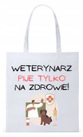 Dla Weterynarza Na Prezent Torba Eco Biała Shopper Z Nadrukiem Ze Zdjęciem
