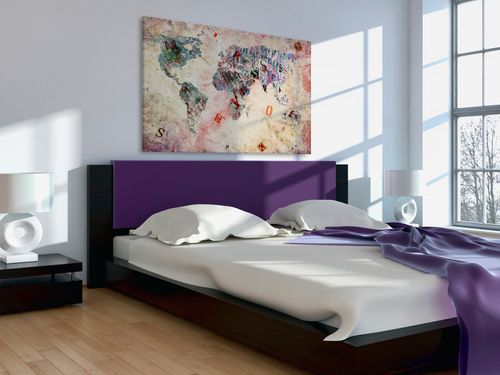 18501 Obraz na płótnie MAPA ŚWIATA LITERY na Arena.pl