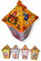 LAMPION RORATNI NA RORATY ADWENTOWY POMARAŃCZOWY, KOLOROWY LED + BATERIE