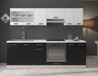 Zestaw mebli kuchennych OMEGA z blatem biały + czarny