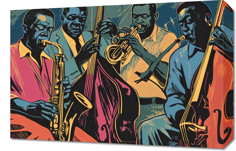 Obraz 60x40cm Jazzmani w Gazie zdjęcie 1