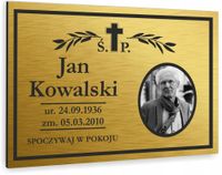 TABLICZKA NAGROBNA NAGROBKOWA ze zdjęciem ALUMINIOWA DIBOND UV 20x15