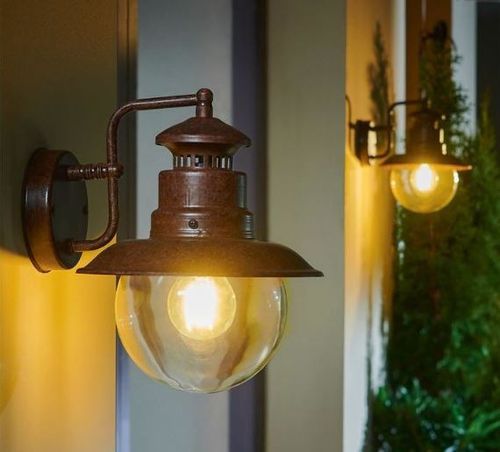 Lampa ścienna kinkiet Marie Mae IP44 retro brązowa na Arena.pl