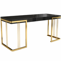 Czarne złote biurko ze stali nierdzewnej Luxury Premium 120x70x75