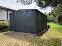 Garaż Blaszany dwuspadowy Rąbek 4x6 Ciemny Grafit MAT PREMIUM