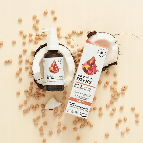 AURA HERBALS WITAMINA D3 4000 IU + K2MK7 MCT 50 ml zdjęcie 3