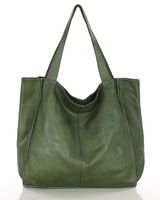 MARCO MAZZINI Torebka miejski shopper bag skóra naturalna handmade zielony