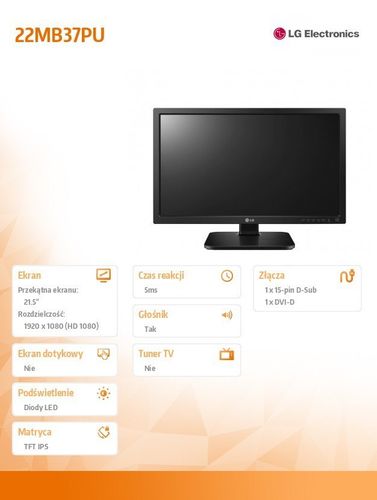 Monitor 21.5 22MB37PU-B LED D-sub/DVI/USB/Pivot na Arena.pl