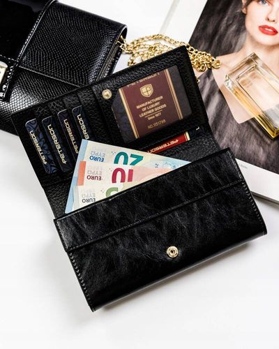 skórzany portfel damski z wężowym wzorem - peterson na Arena.pl