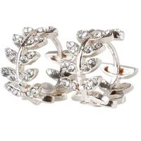 Kolczyki Eleganckie dla Kobiety Cyrkonia Diamenty Srebrne Listki Biżuteria