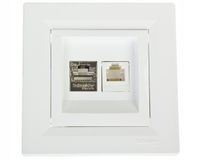 Asfora Gniazdo RJ11+RJ45 kat.5e biały EPH4900121 Schneider
