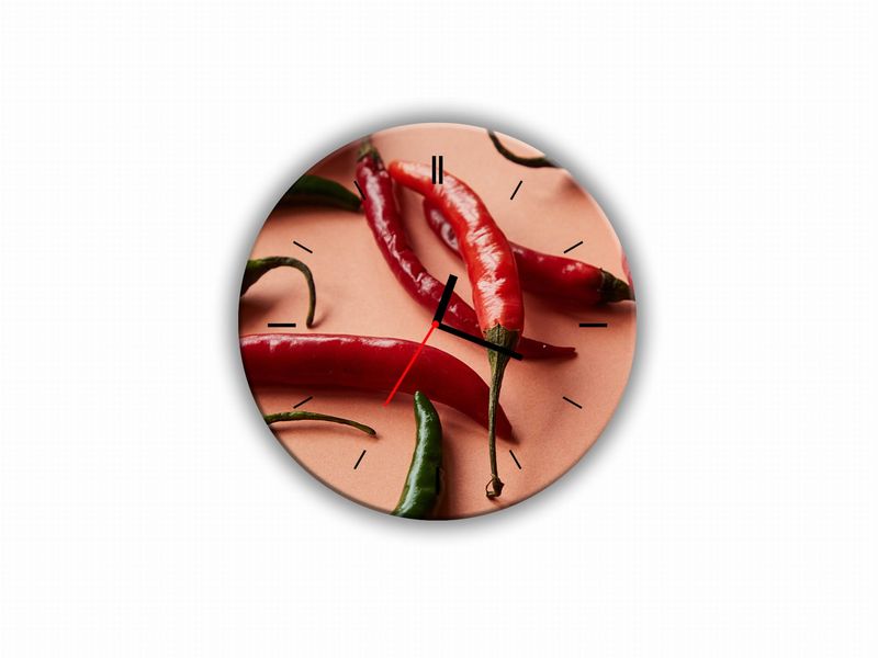 ZEGAR SZKLANY OKRĄGŁY - Chilli zdjęcie 1