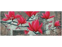 100X40CM ZEGAR FUKSJOWA MAGNOLIA OBRAZ