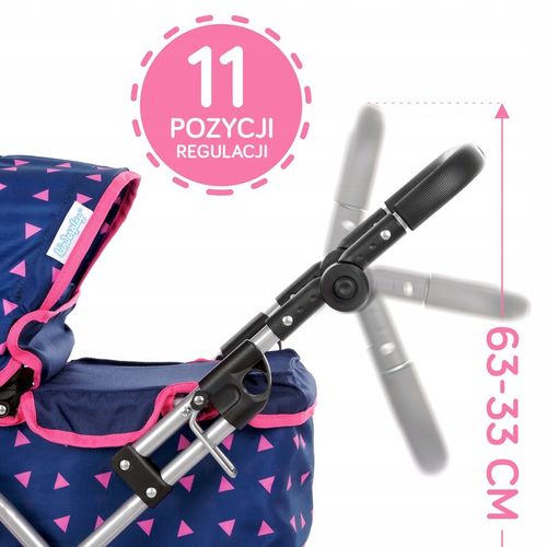 KINDERPLAY WÓZEK DLA LALEK GŁĘBOKI GONDOLA SKŁADANY TORBA REGULOWANA RĄCZKA na Arena.pl