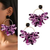 Efektowne złote sztyfty kolczyki KÓŁKA materiałowe pantera cętki czarne