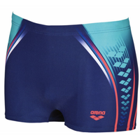 ARENA SPODENKI BOKSERKI ARENA ONE PLACED PRINT SHORT NAVY-FLUO RED D8
