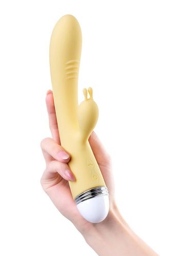 Vibrator With Clitoral Stimulator Flovetta By Toyfa Aster, Silicone, Yellow na Arena.pl