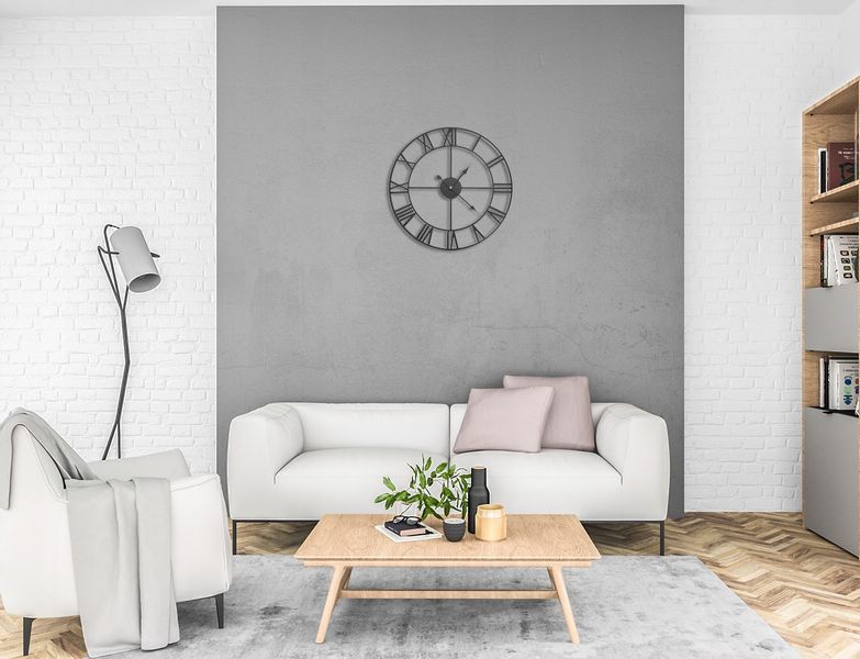 Zegar Ścienny Retro Loft Rzymski 3D Vintage Duży zdjęcie 3