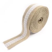 Taśma jutowa z koronką 6cm x 25m