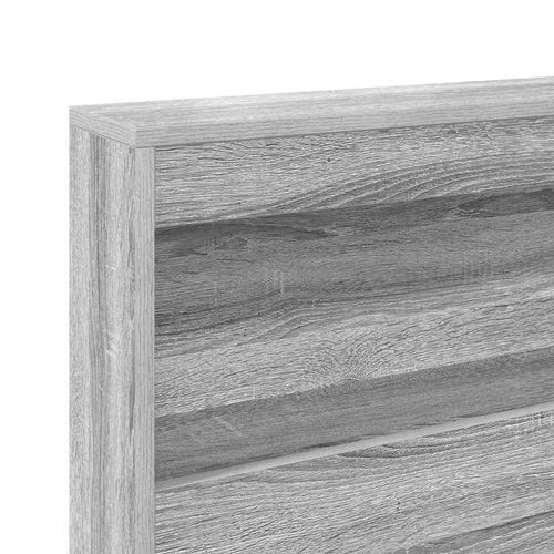 Łóżko z półką Szare Sonoma 140 x 200 cm z drewna inżynieryjnego na Arena.pl