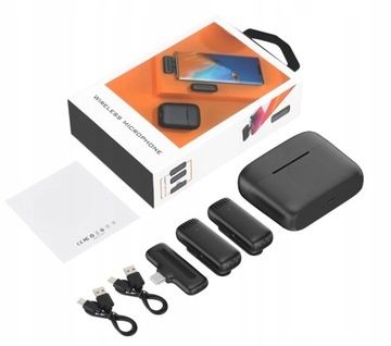 2x mikrofon krawatowy bezprzewodowy USB-C + etui youtube, tik tok na Arena.pl
